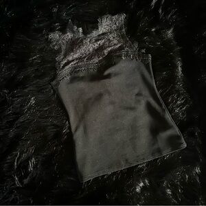 H&M Black Lace Detail Top